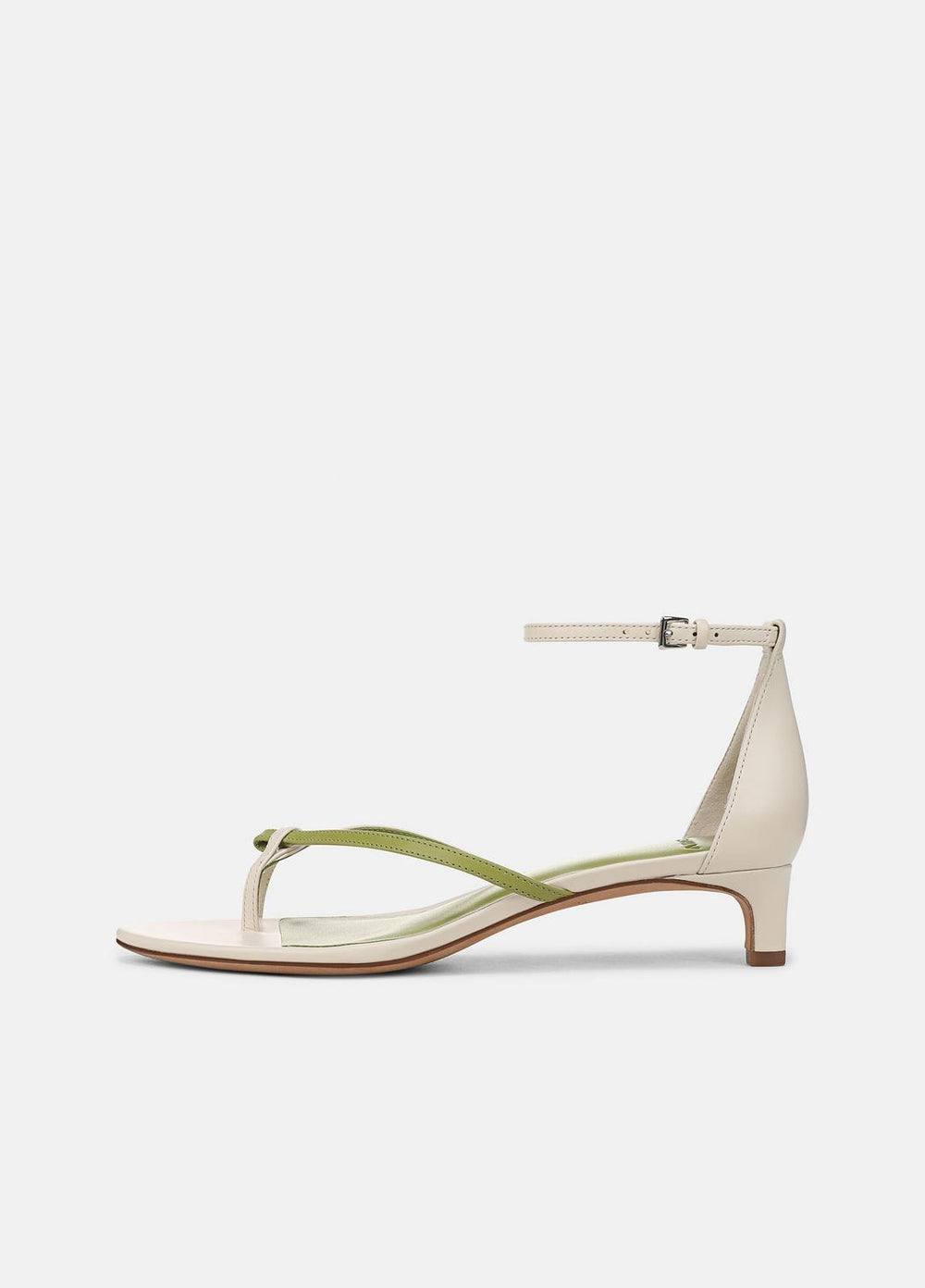 VINCE | Siri Leather Heeled Sandal in Shoes - FLAX/HERBARIA