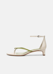 VINCE | Siri Leather Heeled Sandal in Shoes - FLAX/HERBARIA