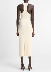 VINCE | Ribbed Cotton-Blend Midi Skirt in Dresses & Skirts - OAT SHELL