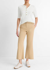 VINCE | Jersey Elbow-Sleeve Henley in Shirts & Tees - OFF WHITE