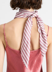 VINCE | Till Stripe Silk Scarf in Accessories - PEONY WOOD/OFF WHITE