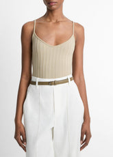 VINCE | Ribbed V-Neck Camisole in Shirts & Tees - MOJAVE