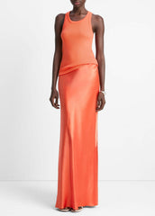 VINCE | Ribbed Scoop-Neck Tank in Shirts & Tees - BURNT ORCHID