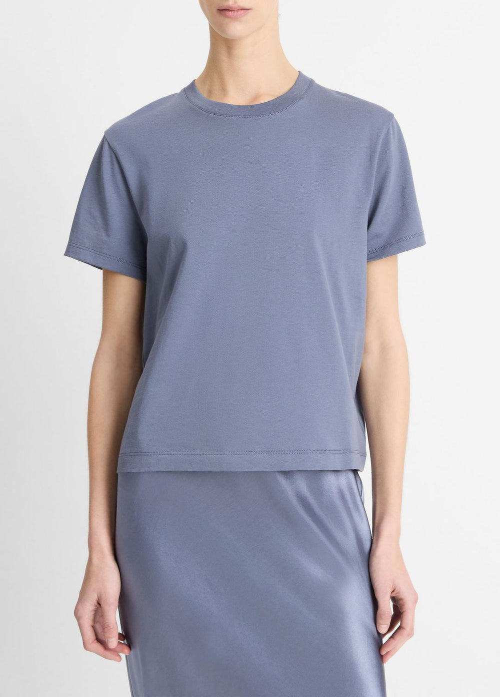 VINCE | Pima Cotton Crew Neck T-Shirt in Shirts & Tees - MAUVE THISTLE