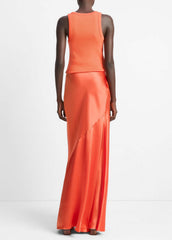 VINCE | Satin Maxi Skirt in Dresses & Skirts - BURNT ORCHID