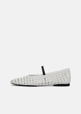 VINCE | Vivian Leather Mary Jane Flat in Shoes - WHITE