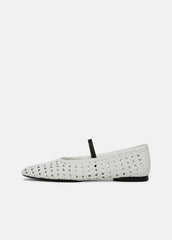 VINCE | Vivian Leather Mary Jane Flat in Shoes - WHITE