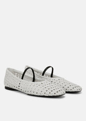 VINCE | Vivian Leather Mary Jane Flat in Shoes - WHITE