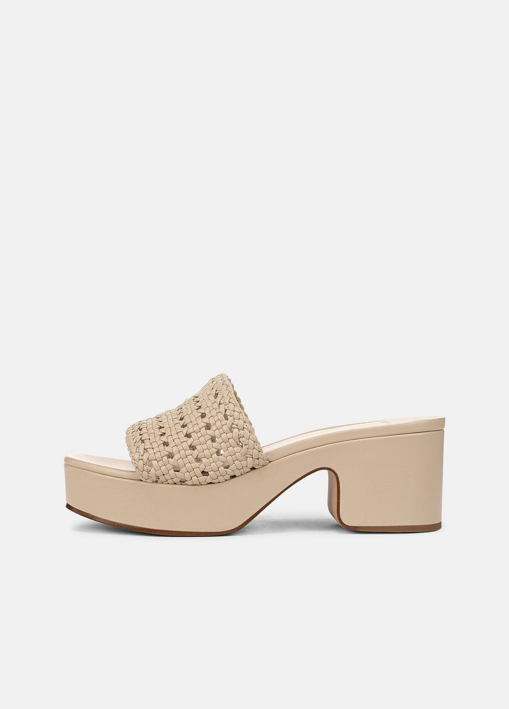 VINCE | Margo Woven Leather Platform Sandal in Shoes - BIRCH SAND