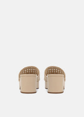 VINCE | Margo Woven Leather Platform Sandal in Shoes - BIRCH SAND