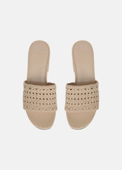 VINCE | Margo Woven Leather Platform Sandal in Shoes - BIRCH SAND