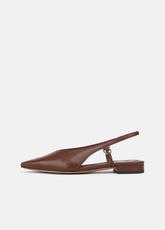 VINCE | Ines Leather Slingback Flat in Shoes - COFFEE