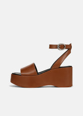 VINCE | Phillipa Leather Platform Sandal in Shoes - SEQUOIA BROWN