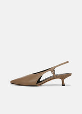 VINCE | Sabrina Leather Slingback Kitten Heel in Shoes - SAND SHELL