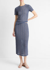 VINCE | Floral Smocked Skirt in Dresses & Skirts - MAUVE THISTLE