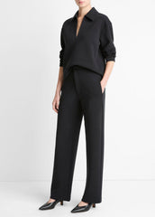 VINCE | Cotton-Blend Trouser in Trousers - BLACK
