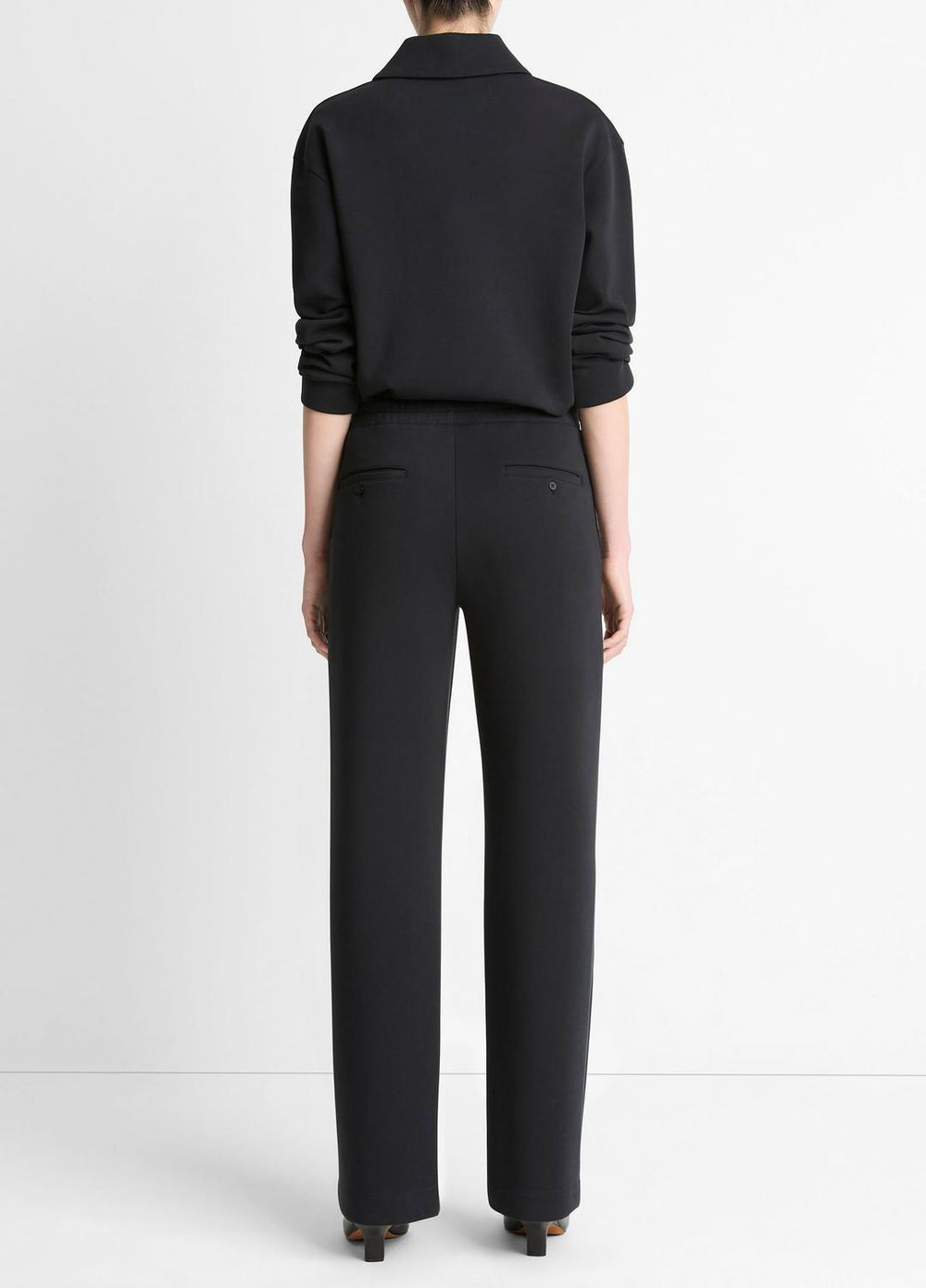 VINCE | Cotton-Blend Trouser in Trousers - BLACK
