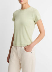VINCE | Pima Cotton-Blend '90s Shrunken T-Shirt in Short Sleeve - PALE FERN
