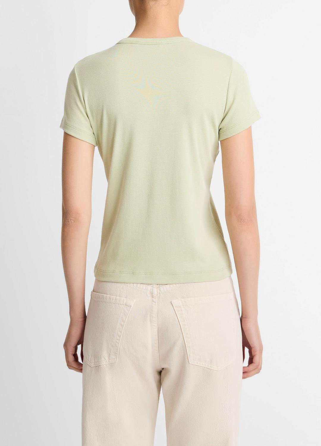 VINCE | Pima Cotton-Blend '90s Shrunken T-Shirt in Short Sleeve - PALE FERN