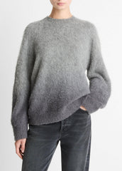 VINCE | Ombré Alpaca & Wool-Blend Sweater in Crew Neck - GREY OMBRE