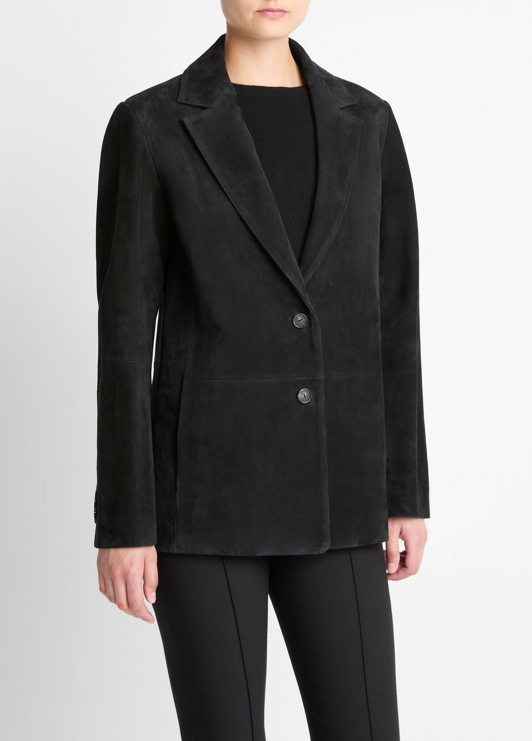 VINCE | Suede Blazer in Blazers - BLACK