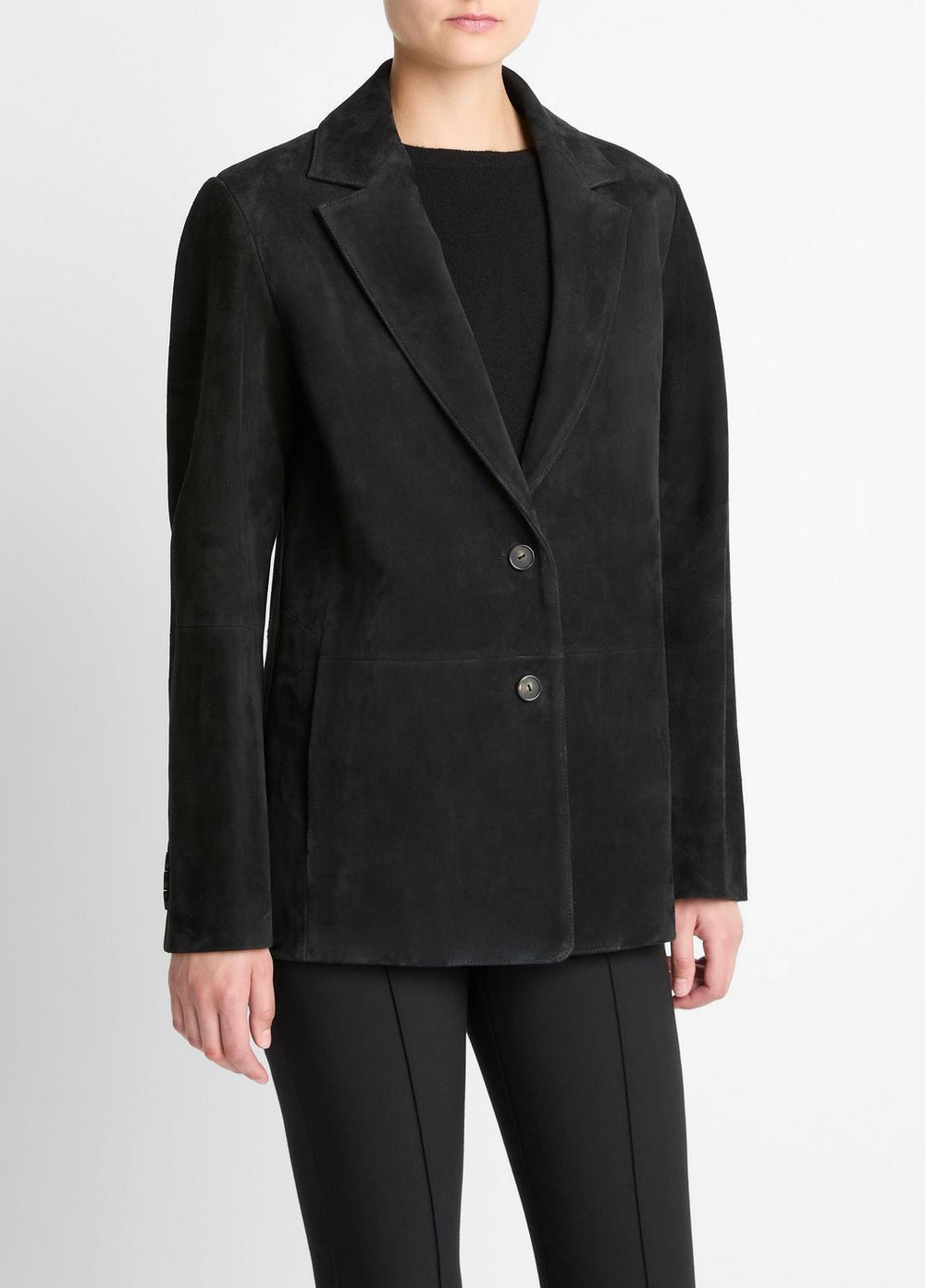 VINCE | Suede Blazer in Blazers - BLACK