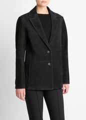 VINCE | Suede Blazer in Blazers - BLACK
