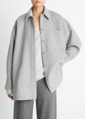 VINCE | Double-Face Wool & Cashmere-Blend Shirt Jacket in Jackets - HEATHER GREY