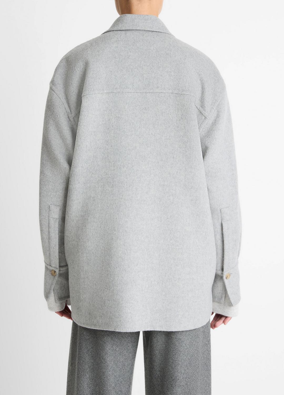 VINCE | Double-Face Wool & Cashmere-Blend Shirt Jacket in Jackets - HEATHER GREY
