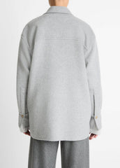 VINCE | Double-Face Wool & Cashmere-Blend Shirt Jacket in Jackets - HEATHER GREY