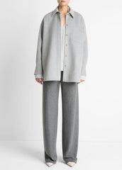 VINCE | Double-Face Wool & Cashmere-Blend Shirt Jacket in Jackets - HEATHER GREY