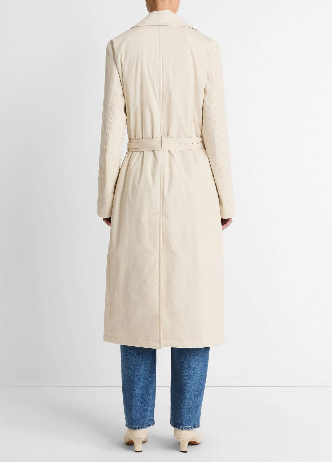 VINCE | Padded Cotton Long Coat in Coats - WHITE TEA