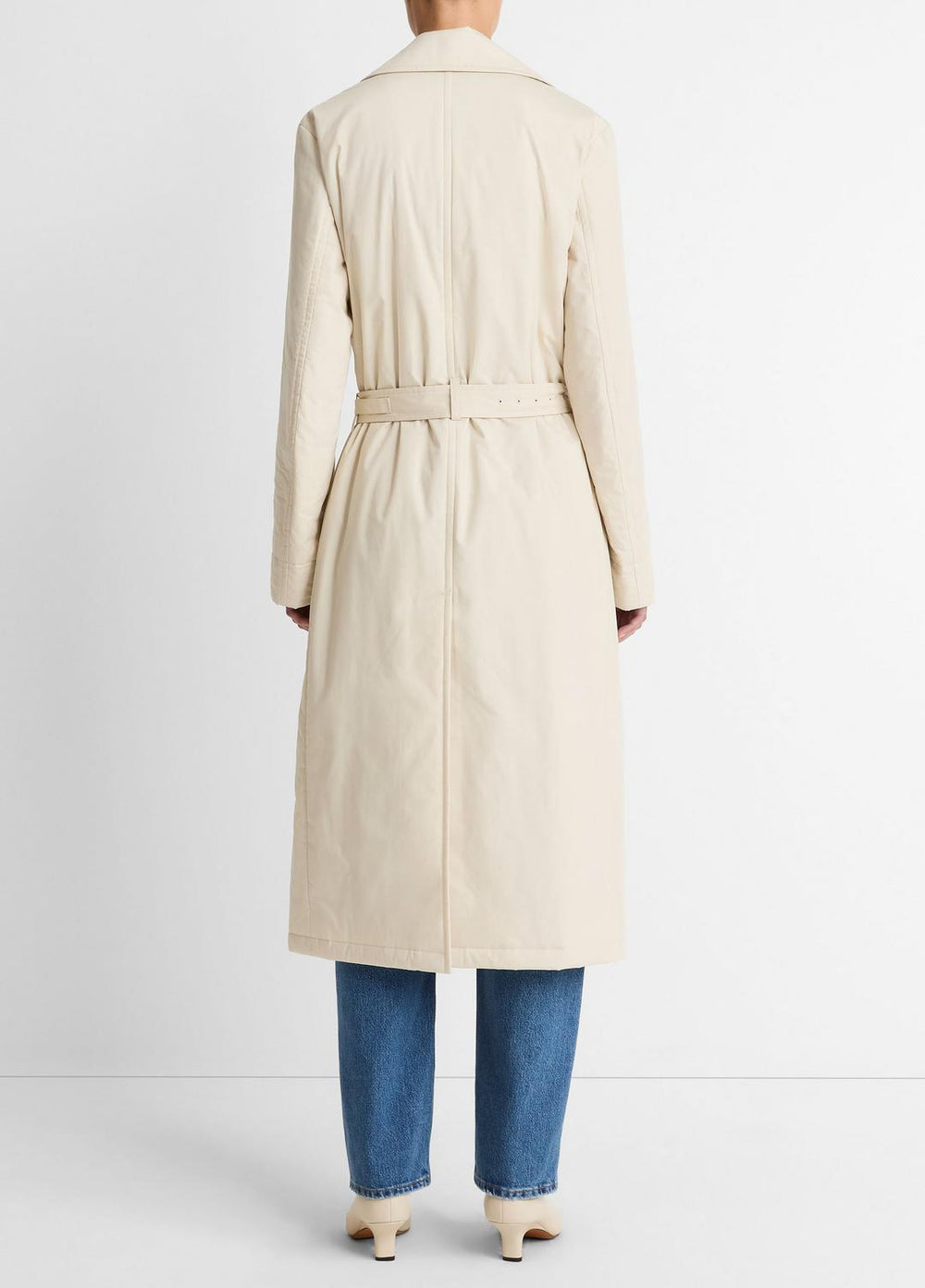 VINCE | Padded Cotton Long Coat in Coats - WHITE TEA