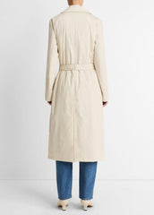 VINCE | Padded Cotton Long Coat in Coats - WHITE TEA
