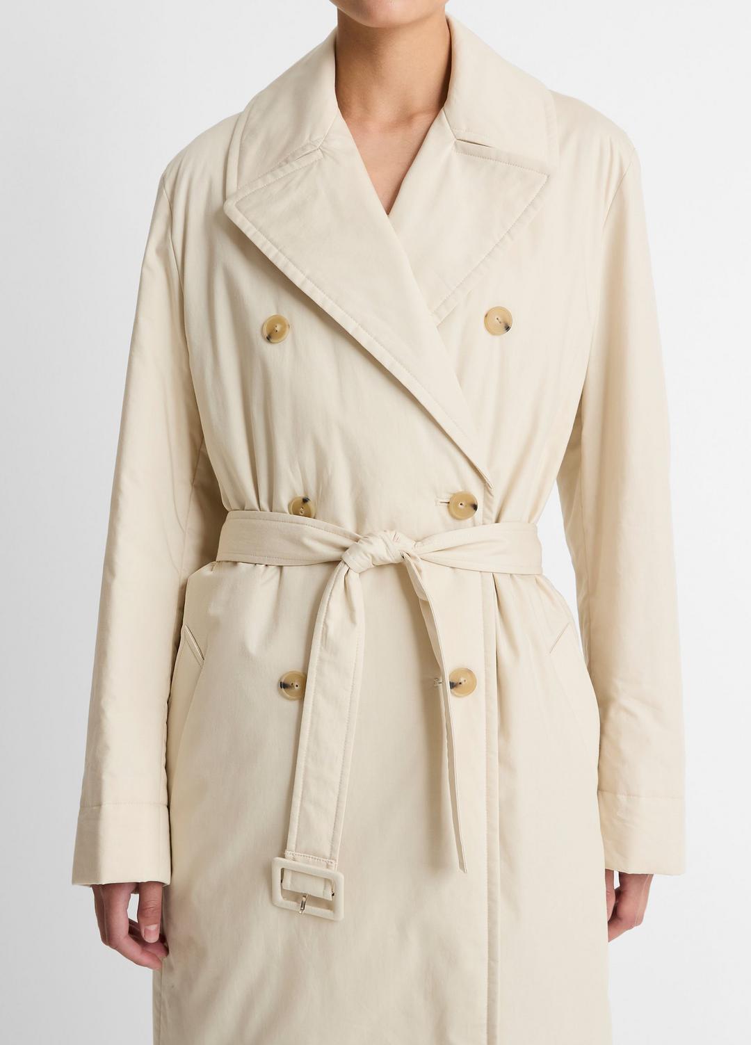 VINCE | Padded Cotton Long Coat in Coats - WHITE TEA