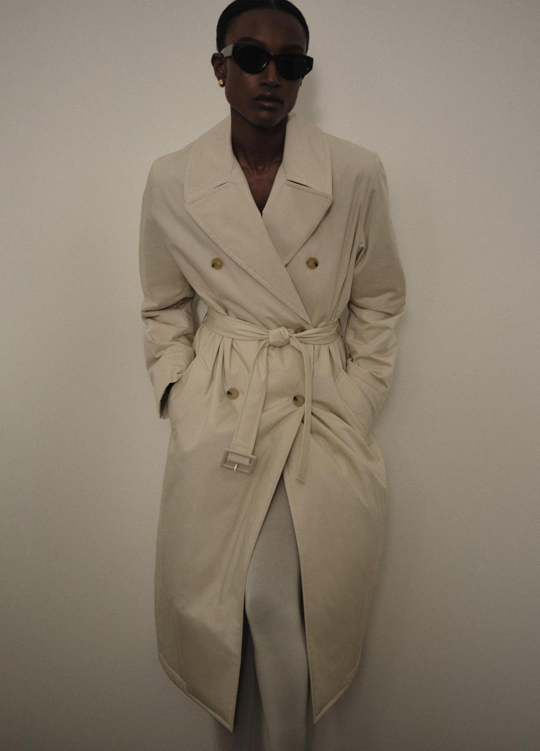 VINCE | Padded Cotton Long Coat in Coats - WHITE TEA