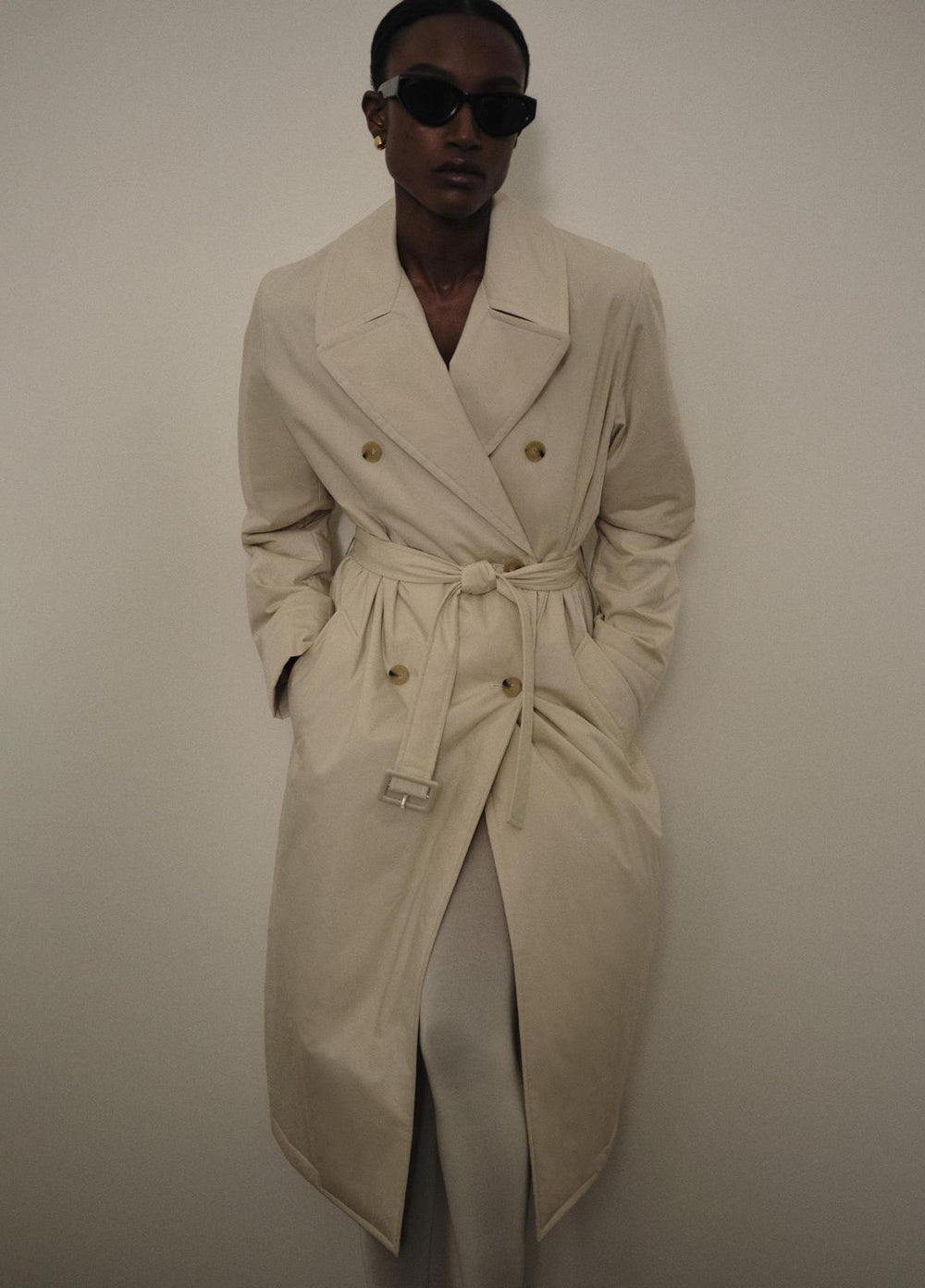 VINCE | Padded Cotton Long Coat in Coats - WHITE TEA