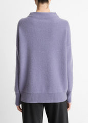 VINCE | Plush Cashmere Funnel-Neck Sweater in Turtleneck - MAUVE IRIS