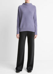 VINCE | Plush Cashmere Funnel-Neck Sweater in Turtleneck - MAUVE IRIS