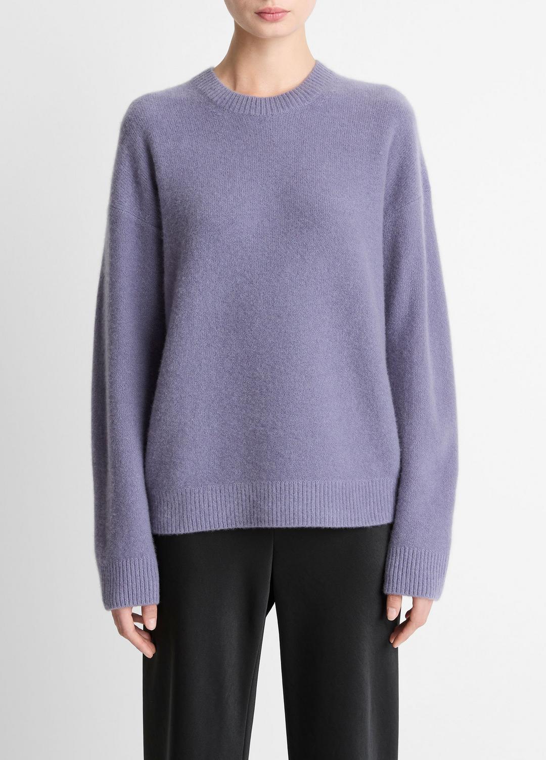 VINCE | Plush Cashmere Crew Neck Sweater in Crew Neck - MAUVE IRIS
