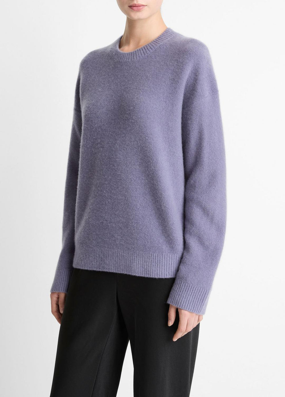 VINCE | Plush Cashmere Crew Neck Sweater in Crew Neck - MAUVE IRIS