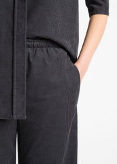 VINCE | Cotton Corduroy Pull-On Pant in Wide Leg - GRAPHITE