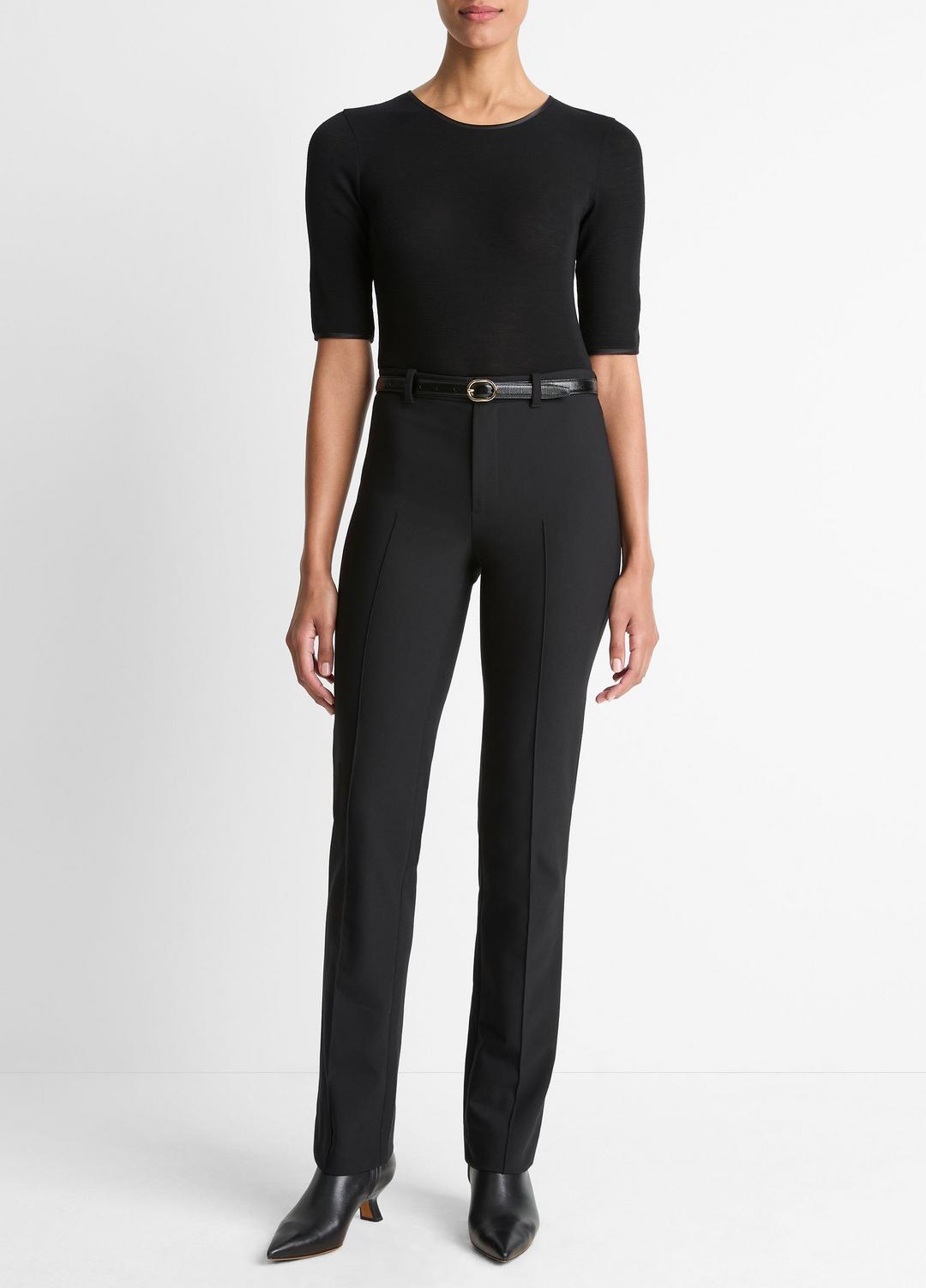 VINCE | Cotton-Blend Slim Cigarette Pant in Trousers - BLACK