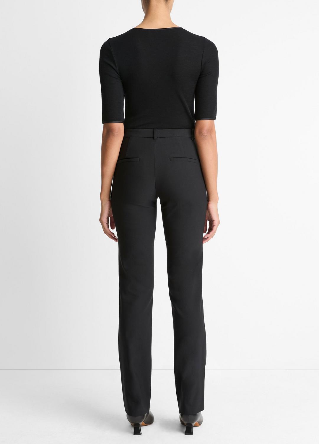 VINCE | Cotton-Blend Slim Cigarette Pant in Trousers - BLACK