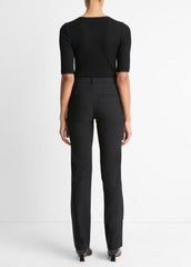 VINCE | Cotton-Blend Slim Cigarette Pant in Trousers - BLACK