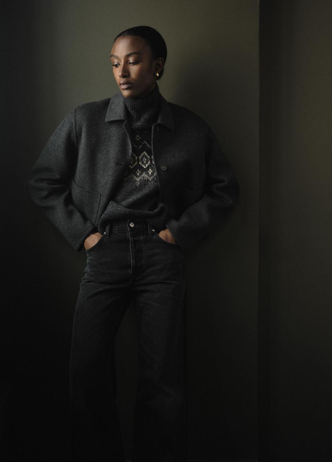 VINCE | Wool & Cashmere-Blend Short Jacket in Jackets - CHARCOAL