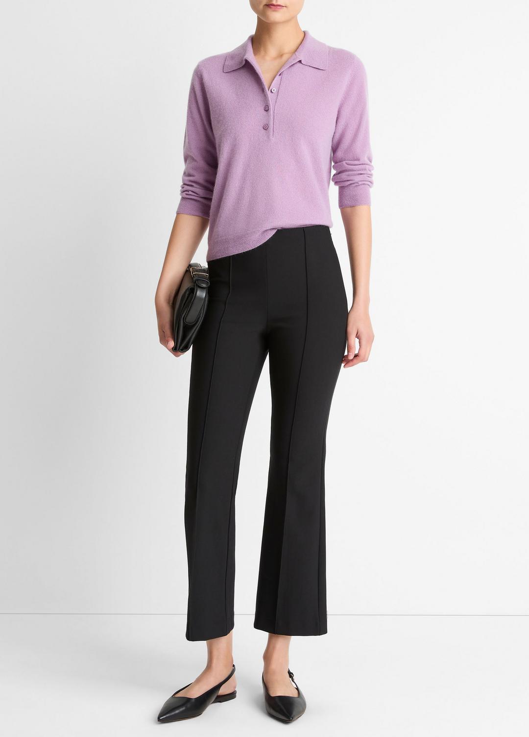 VINCE | Cashmere-Silk Polo Sweater in Cashmere - MULBERRY