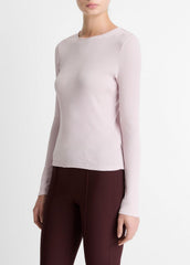 VINCE | Ribbed Pima Cotton Long-Sleeve T-Shirt in Long Sleeve - IRIS QUARTZ