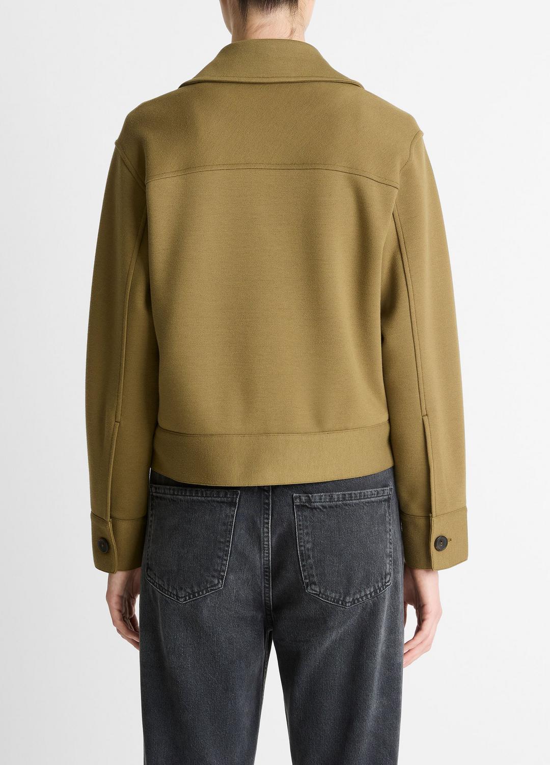 VINCE | Double-Face Cropped Jacket in Jackets - DARK OLIVE STONE