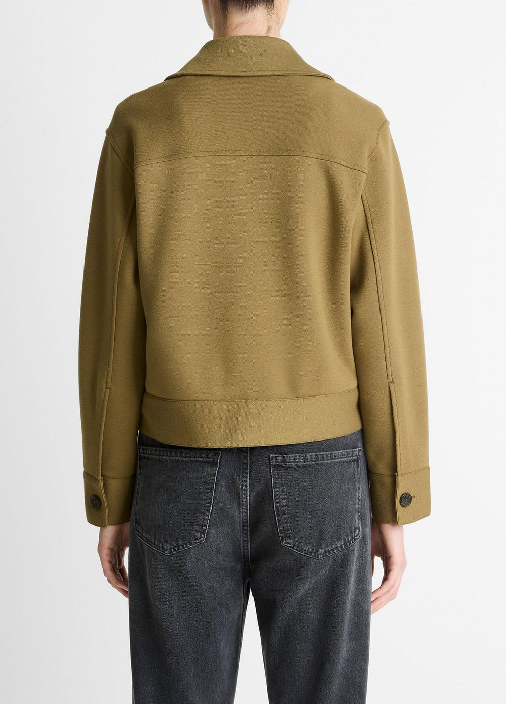 VINCE | Double-Face Cropped Jacket in Jackets - DARK OLIVE STONE